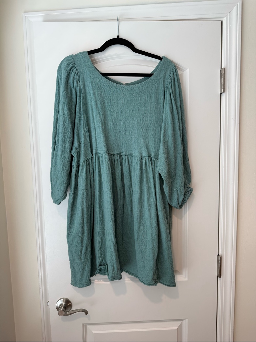 Free People Seafoam Textured Babydoll Tunic